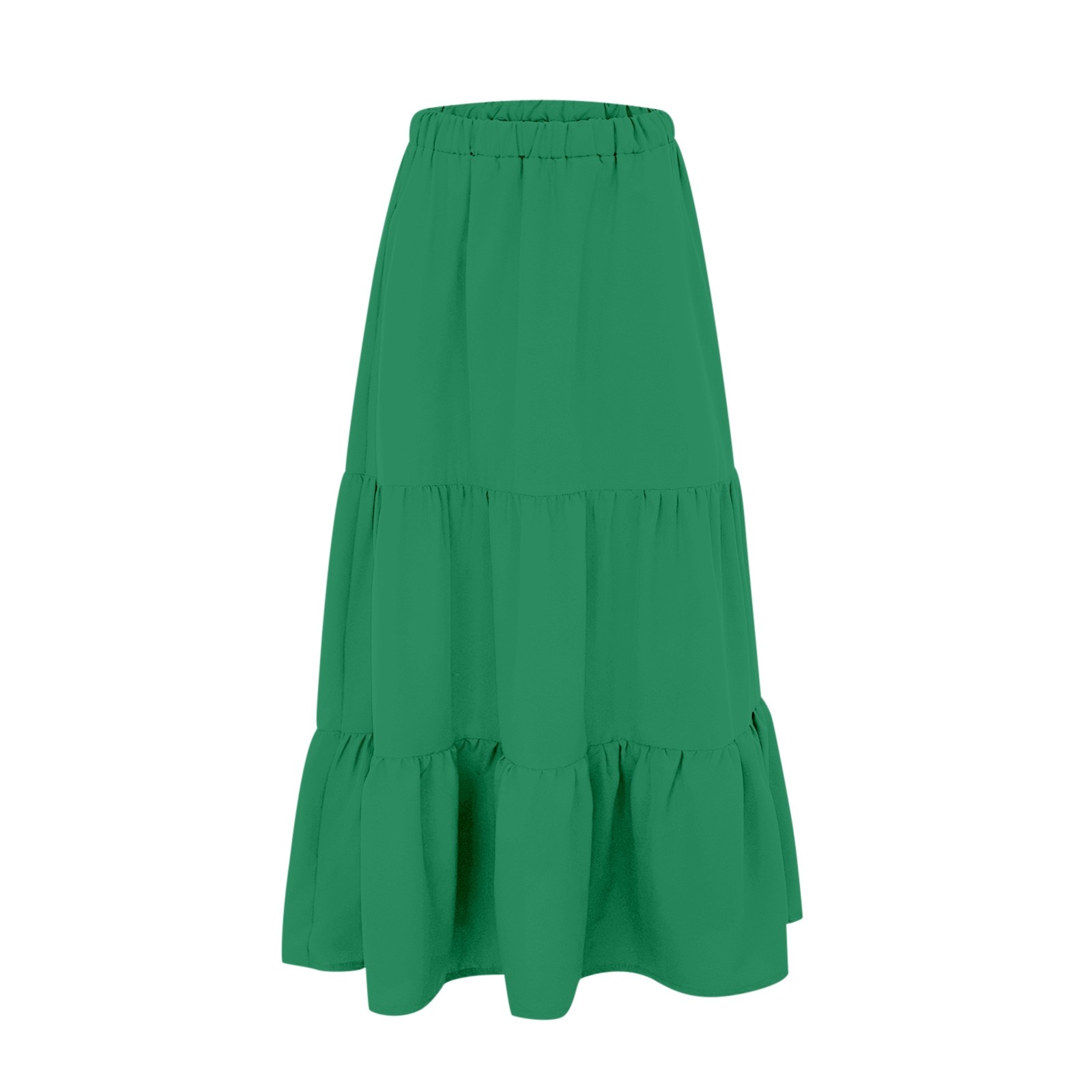 thumbnail image 4 of Falda boho de verano con cintura elástica y pliegues en línea A para mujer: falda de playa fluida con bolsillos, poliéster ligero para primavera/verano/otoño., 4 of 4